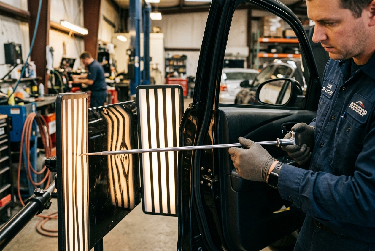 Paintless dent removal specialist at Motorono